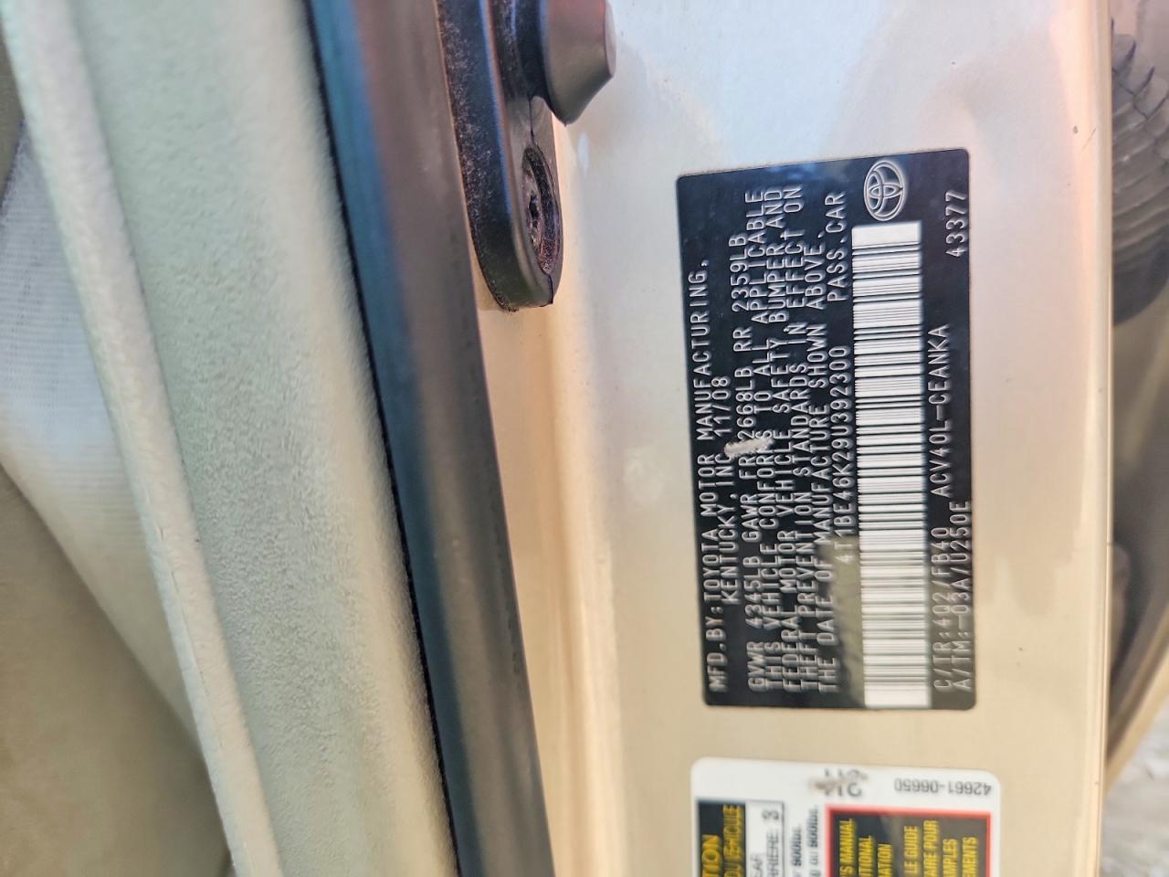 2009 TOYOTA CAMRY