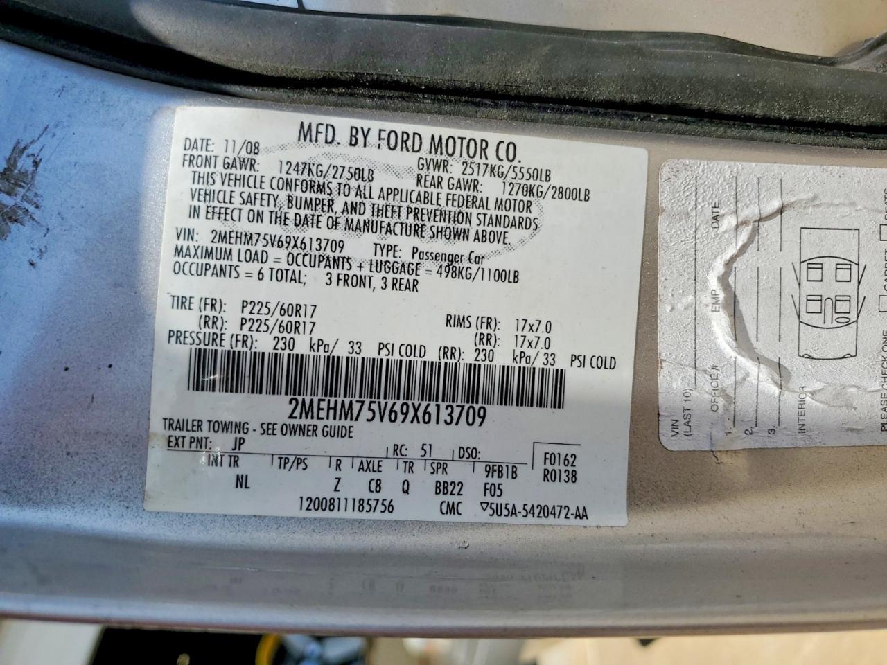 2009 MERCURY GRAND MARQUIS