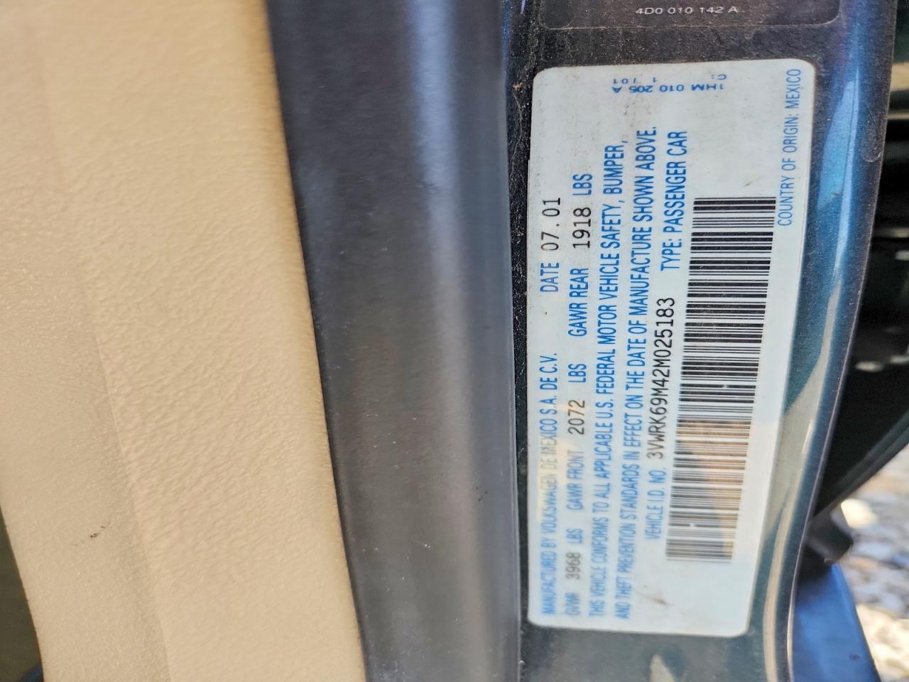 2002 VOLKSWAGEN JETTA
