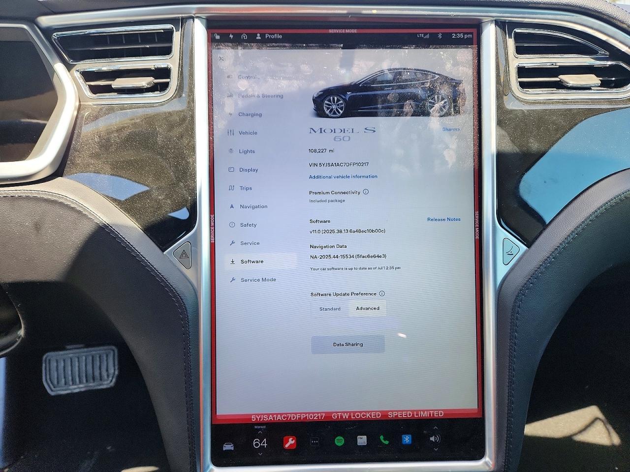 2013 TESLA MODEL S