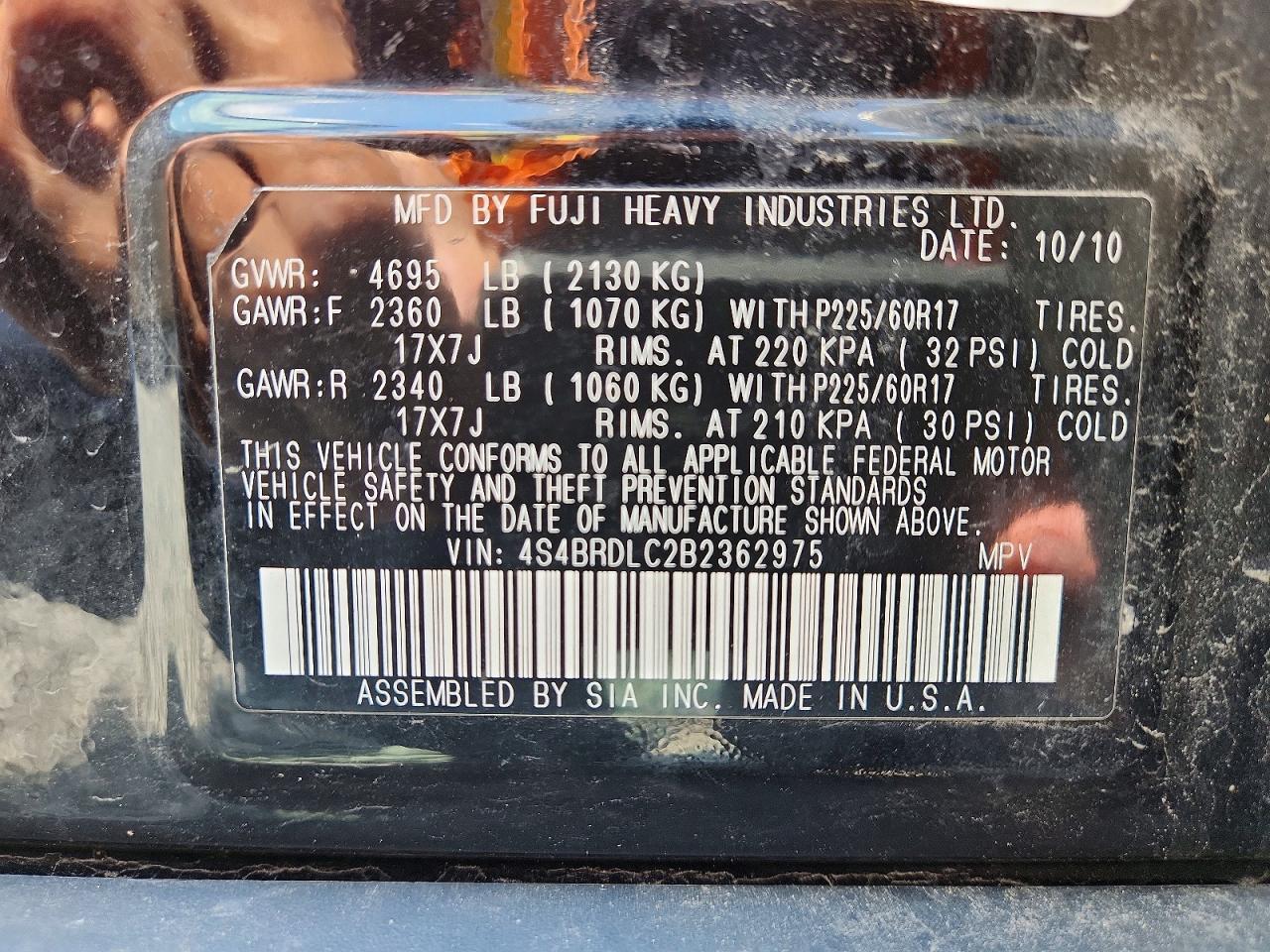 2011 SUBARU Outback