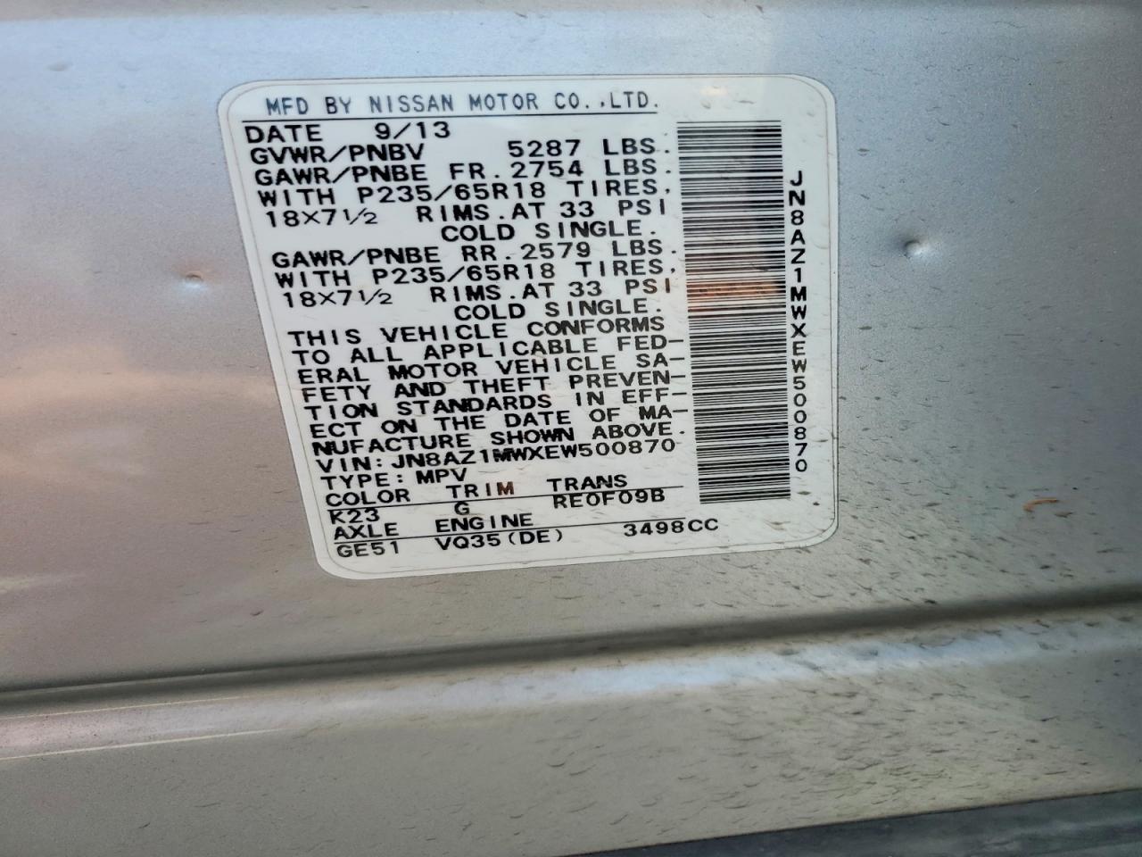 2014 NISSAN MURANO