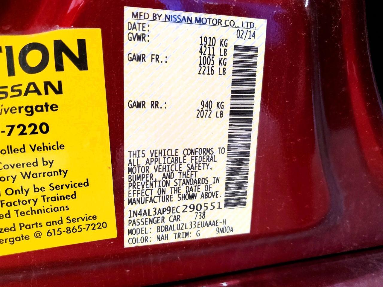 2014 NISSAN ALTIMA