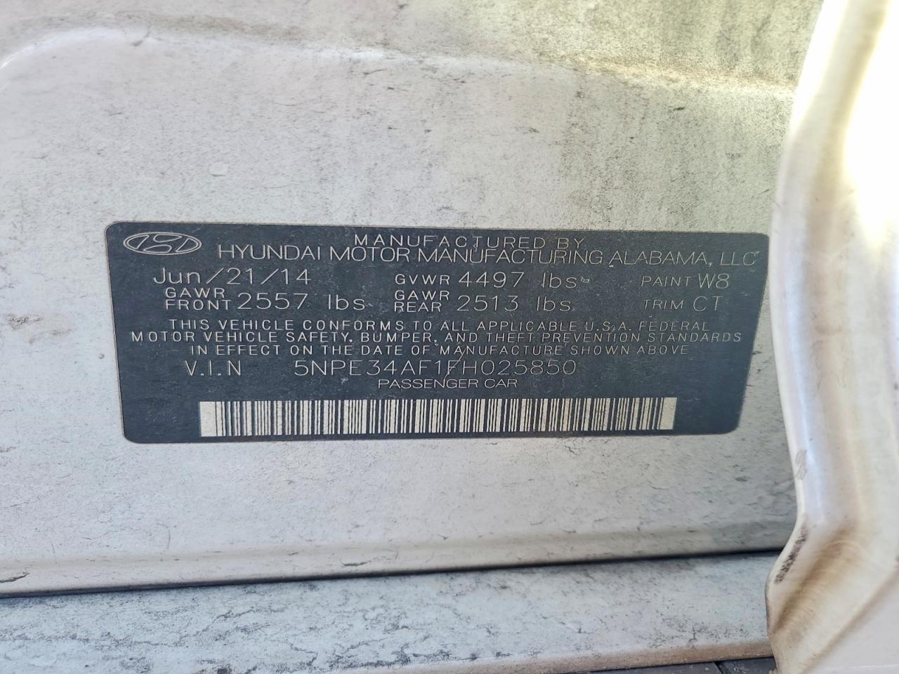 2015 HYUNDAI SONATA