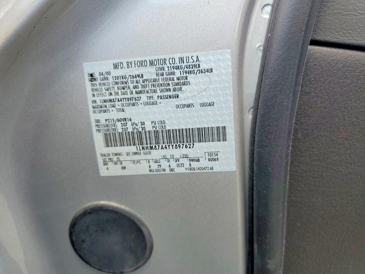 2000 LINCOLN Ls