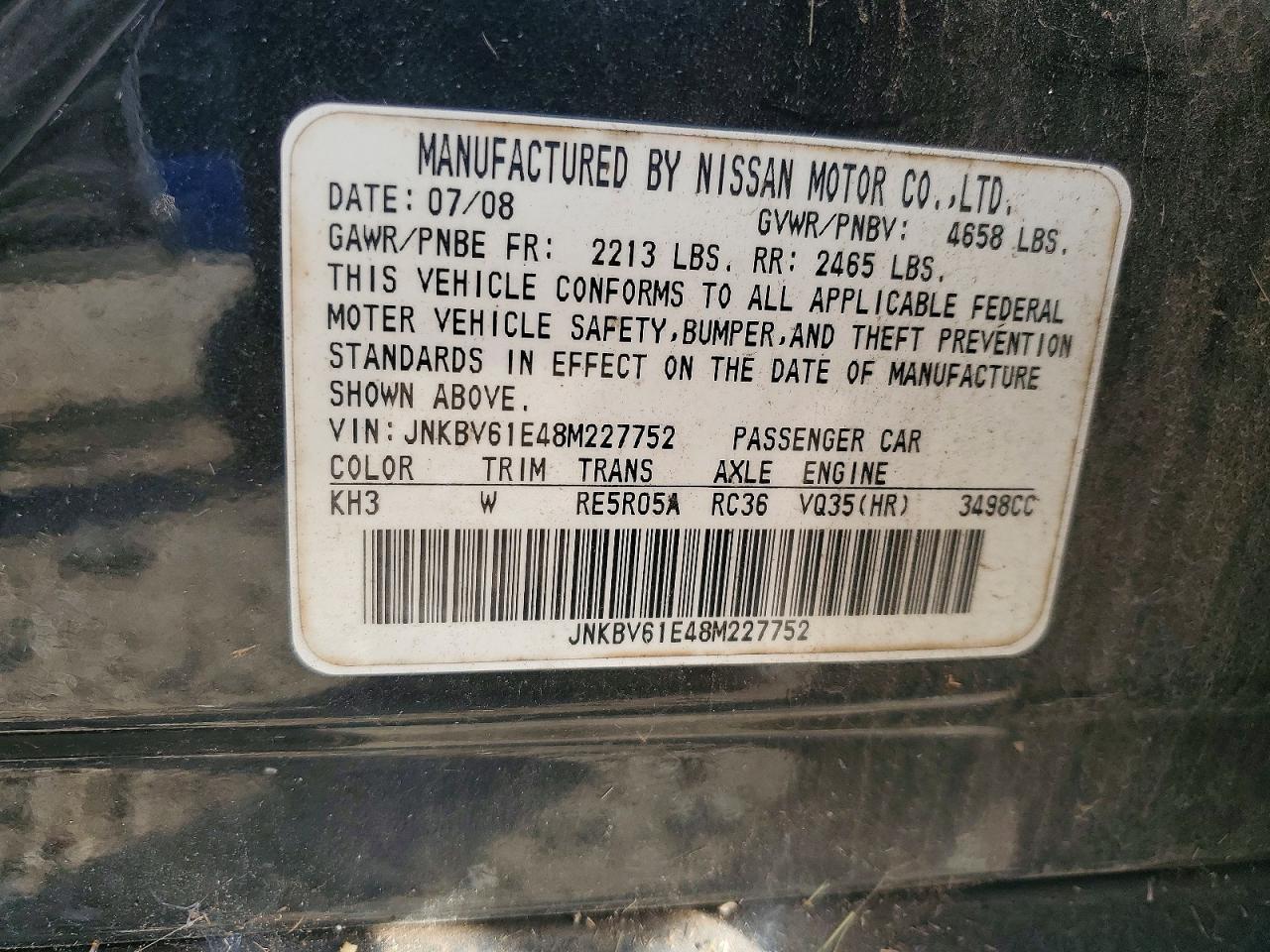 2008 INFINITI G35