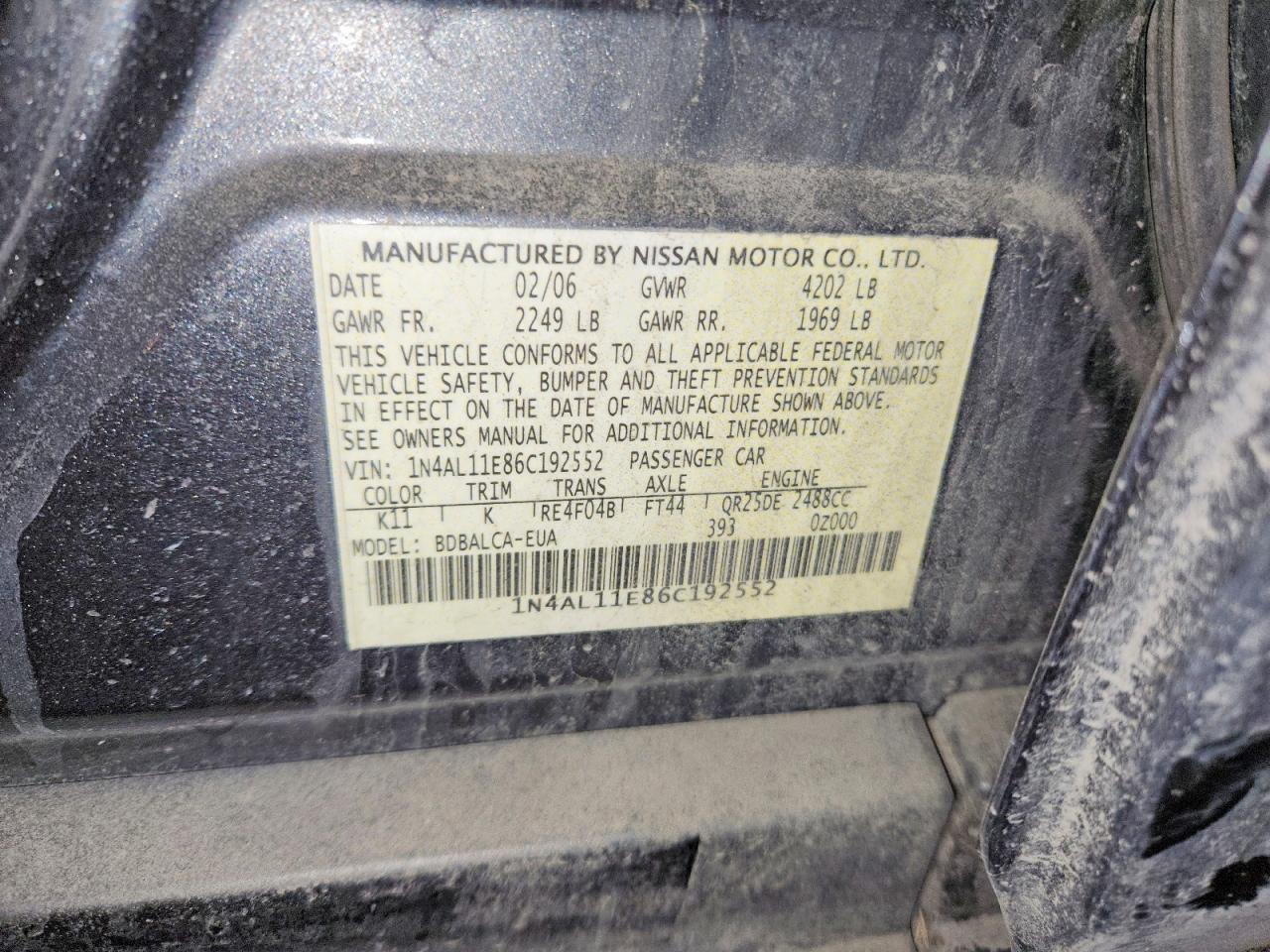 2006 NISSAN ALTIMA