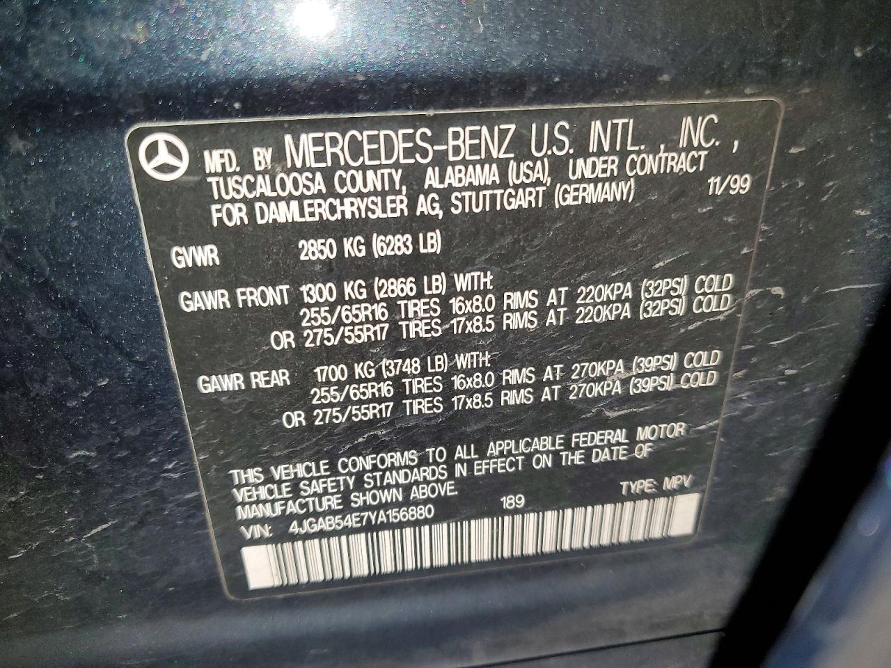 2000 MERCEDES-BENZ ML-Class