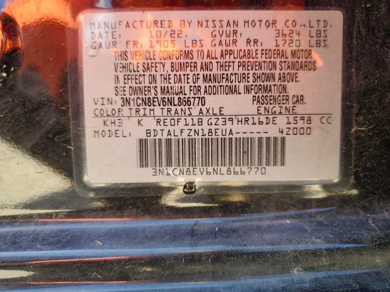 2022 NISSAN VERSA
