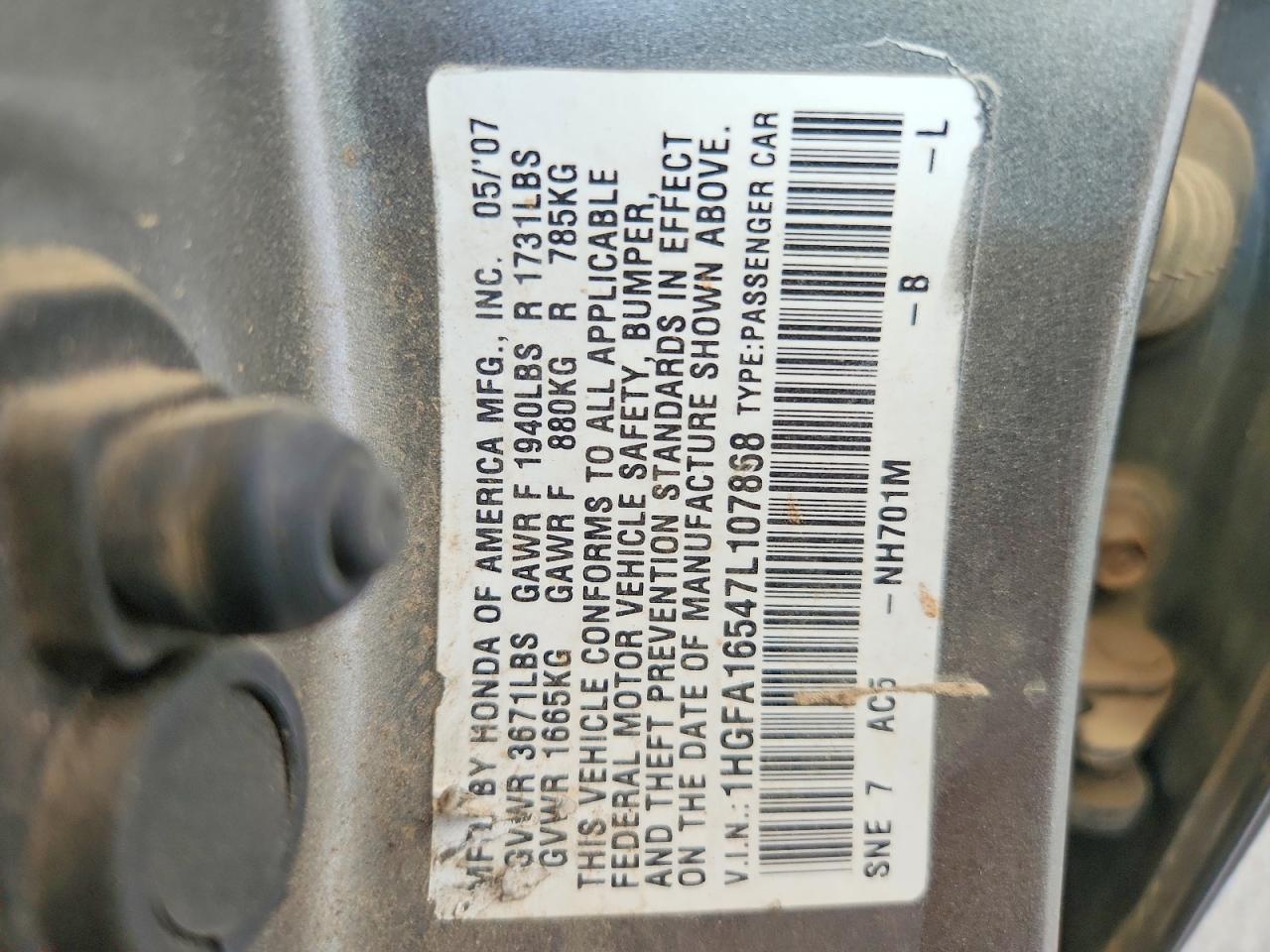 2007 HONDA CIVIC