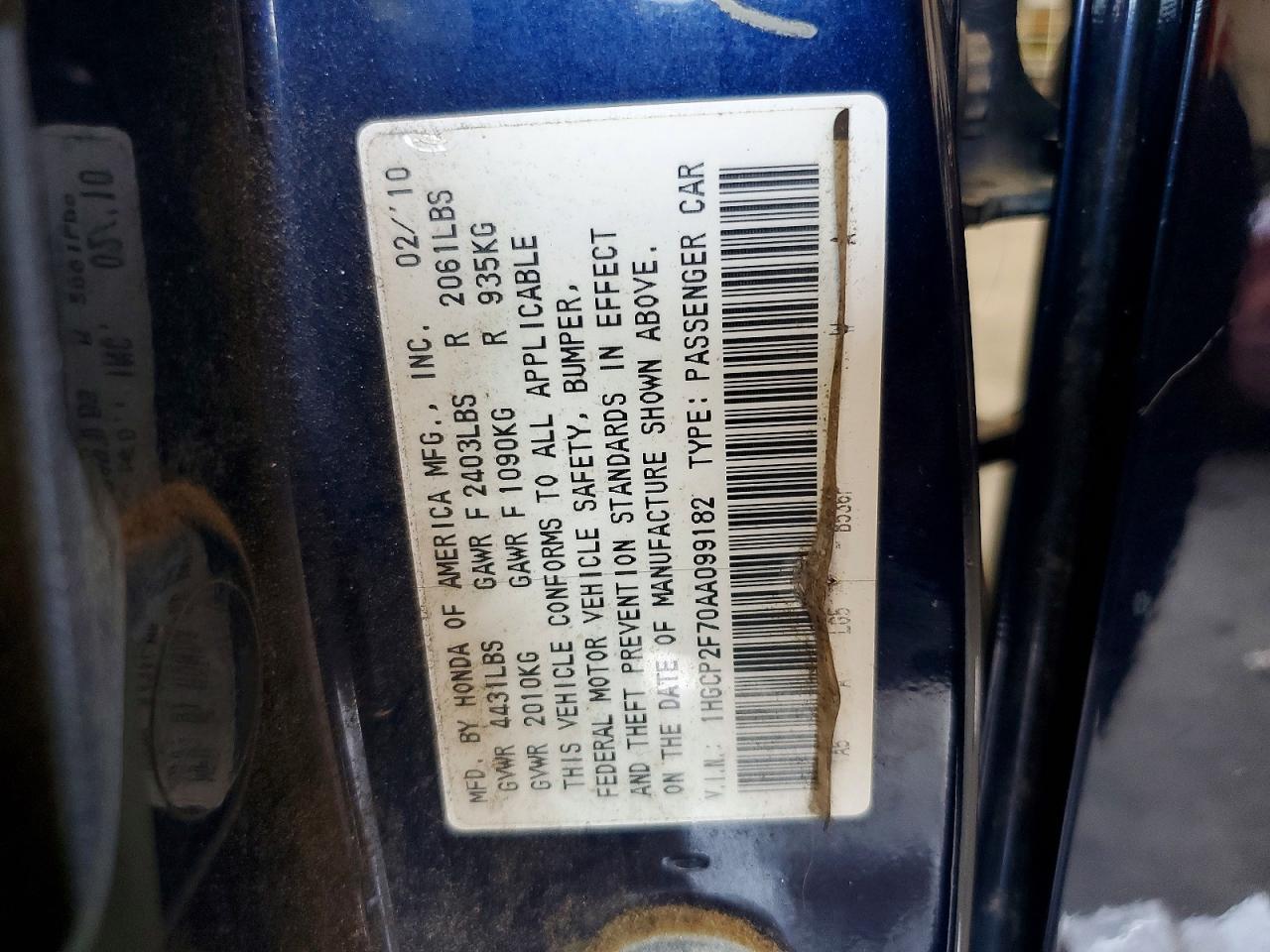 2010 HONDA ACCORD