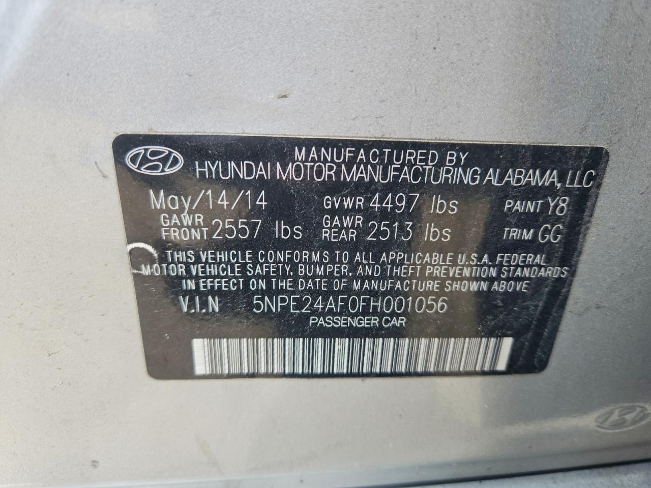2015 HYUNDAI SONATA