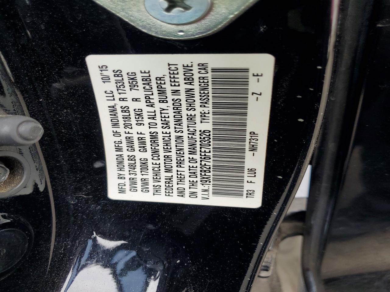2015 HONDA CIVIC