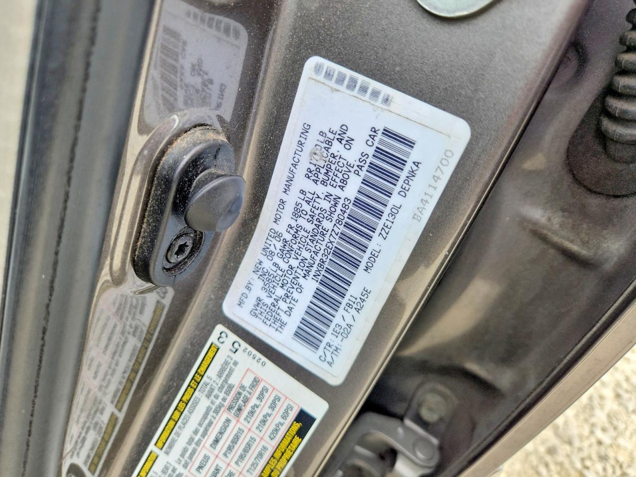 2007 TOYOTA COROLLA