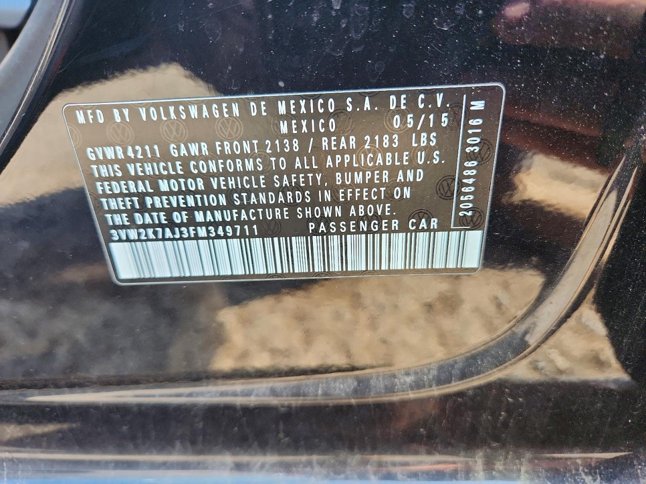 2015 VOLKSWAGEN JETTA
