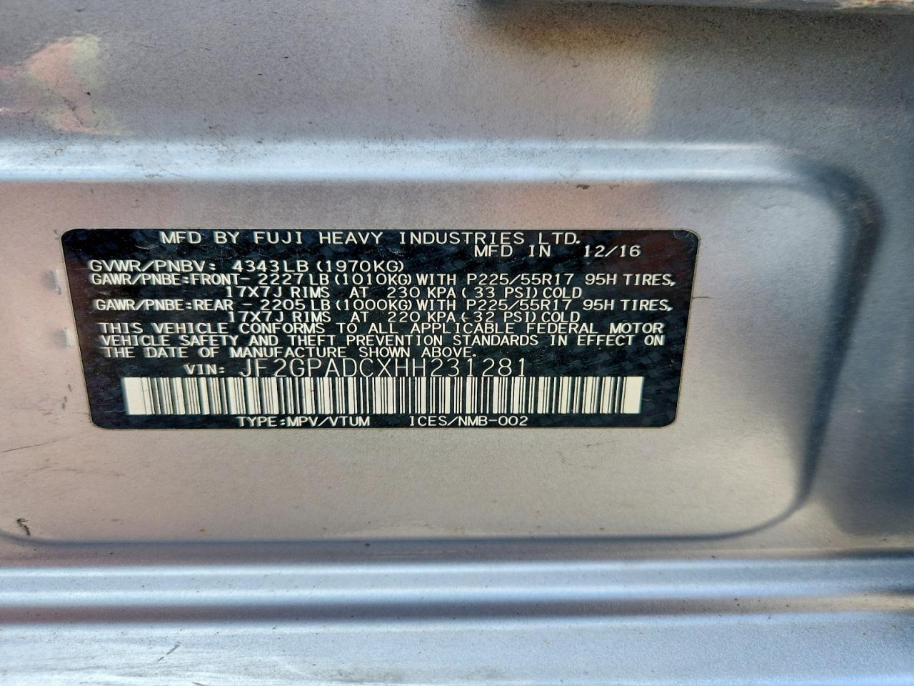 2017 SUBARU Crosstrek