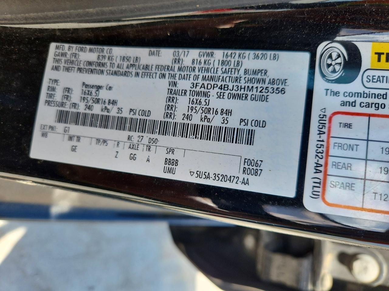 2017 FORD Fiesta