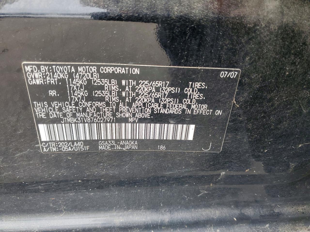 2007 TOYOTA RAV4