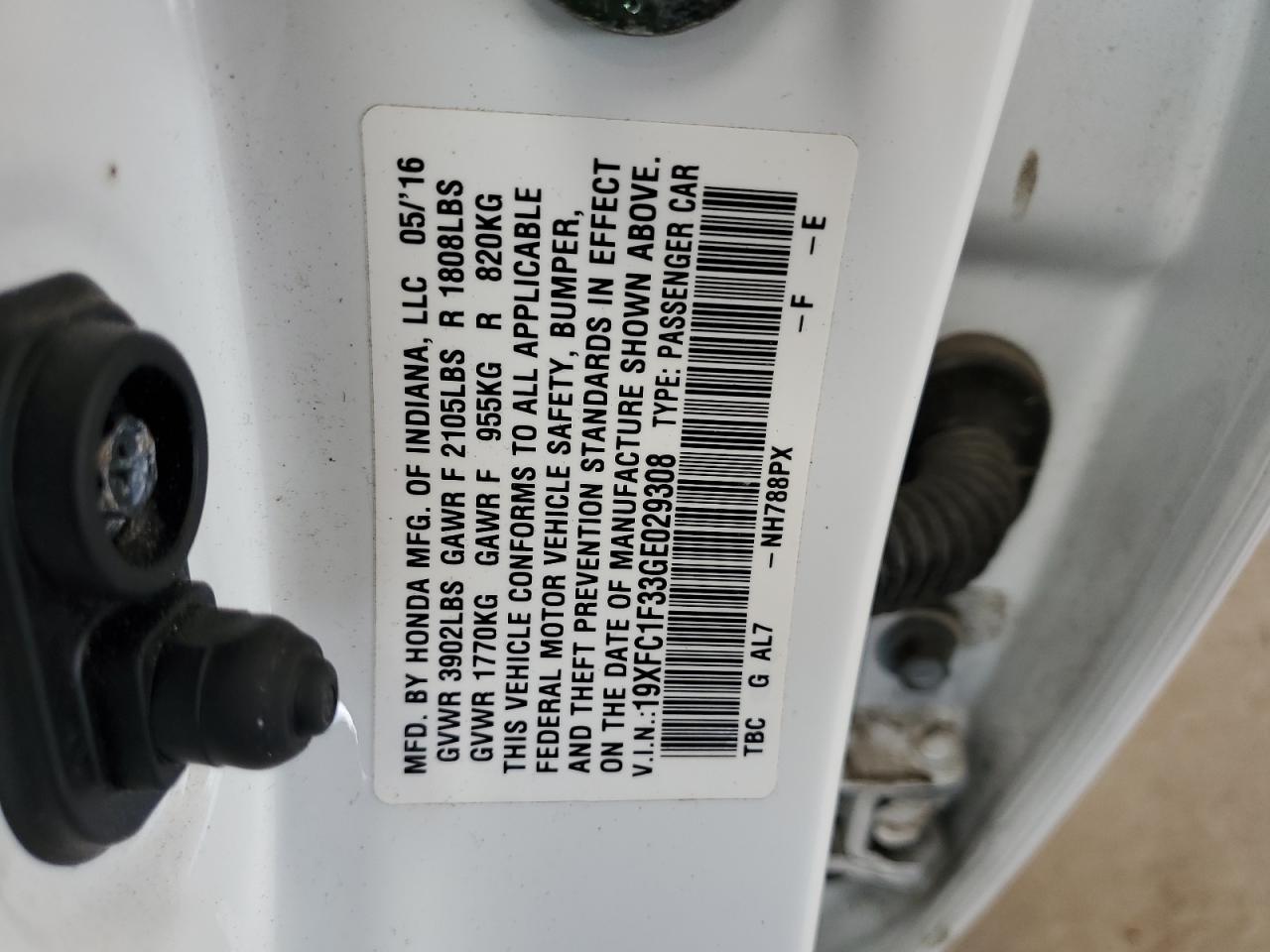 2016 HONDA CIVIC