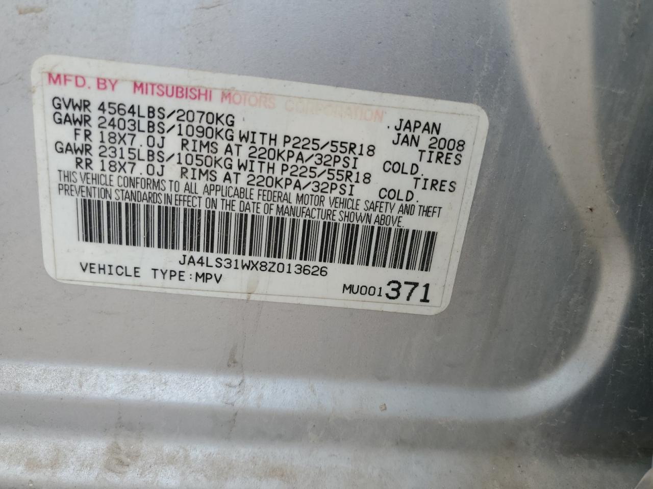 2008 MITSUBISHI outlander