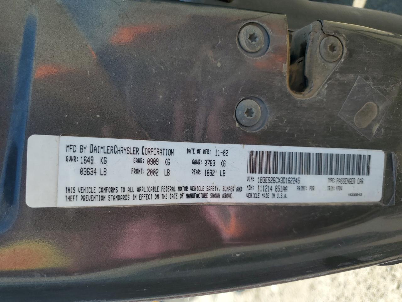 2003 DODGE Neon
