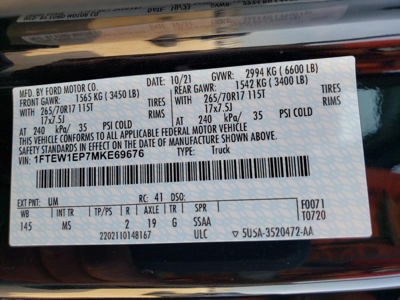 2021 FORD F-150
