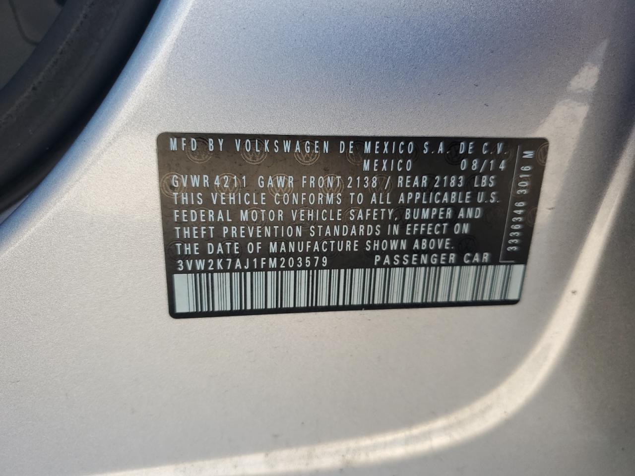 2015 VOLKSWAGEN JETTA