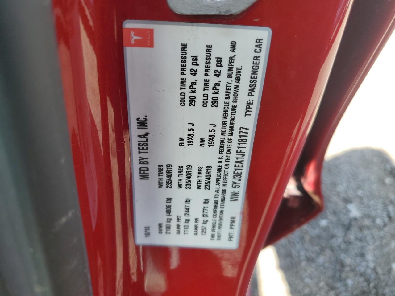 2018 TESLA MODEL 3