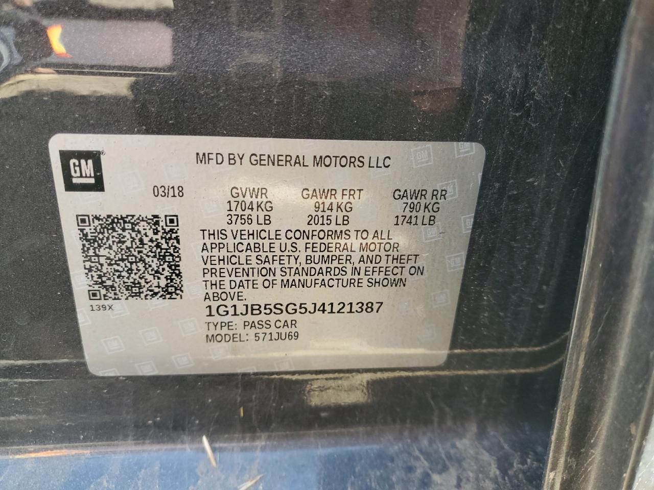 2018 CHEVROLET SONIC
