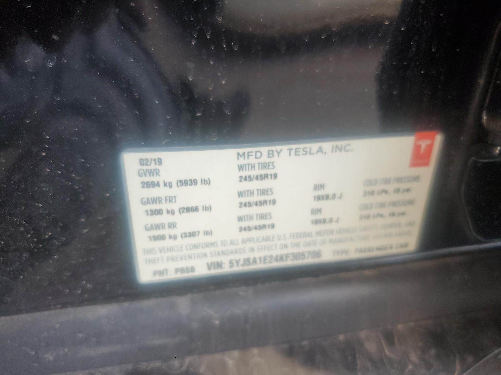 2019 TESLA MODEL S