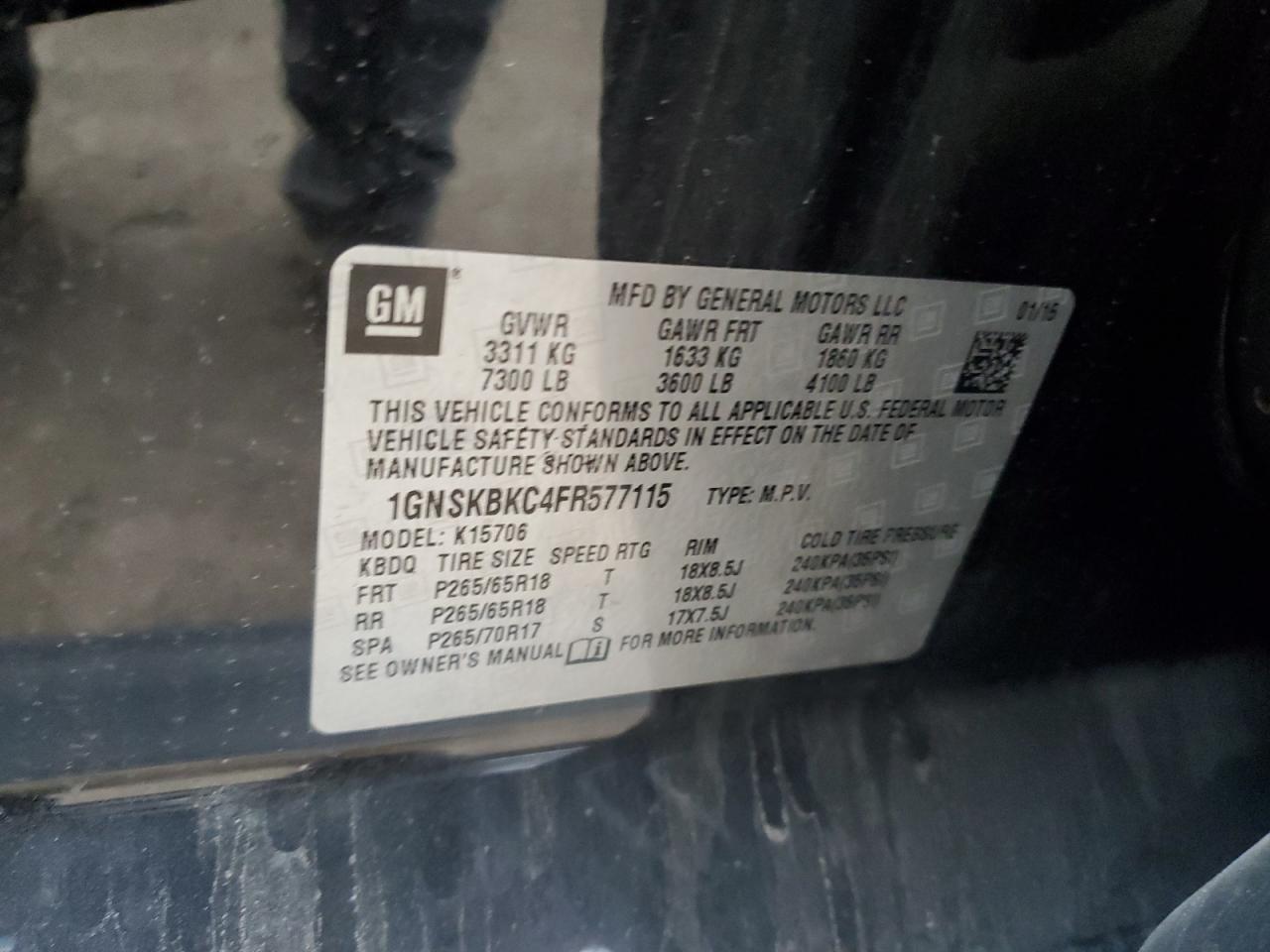 2015 CHEVROLET Tahoe