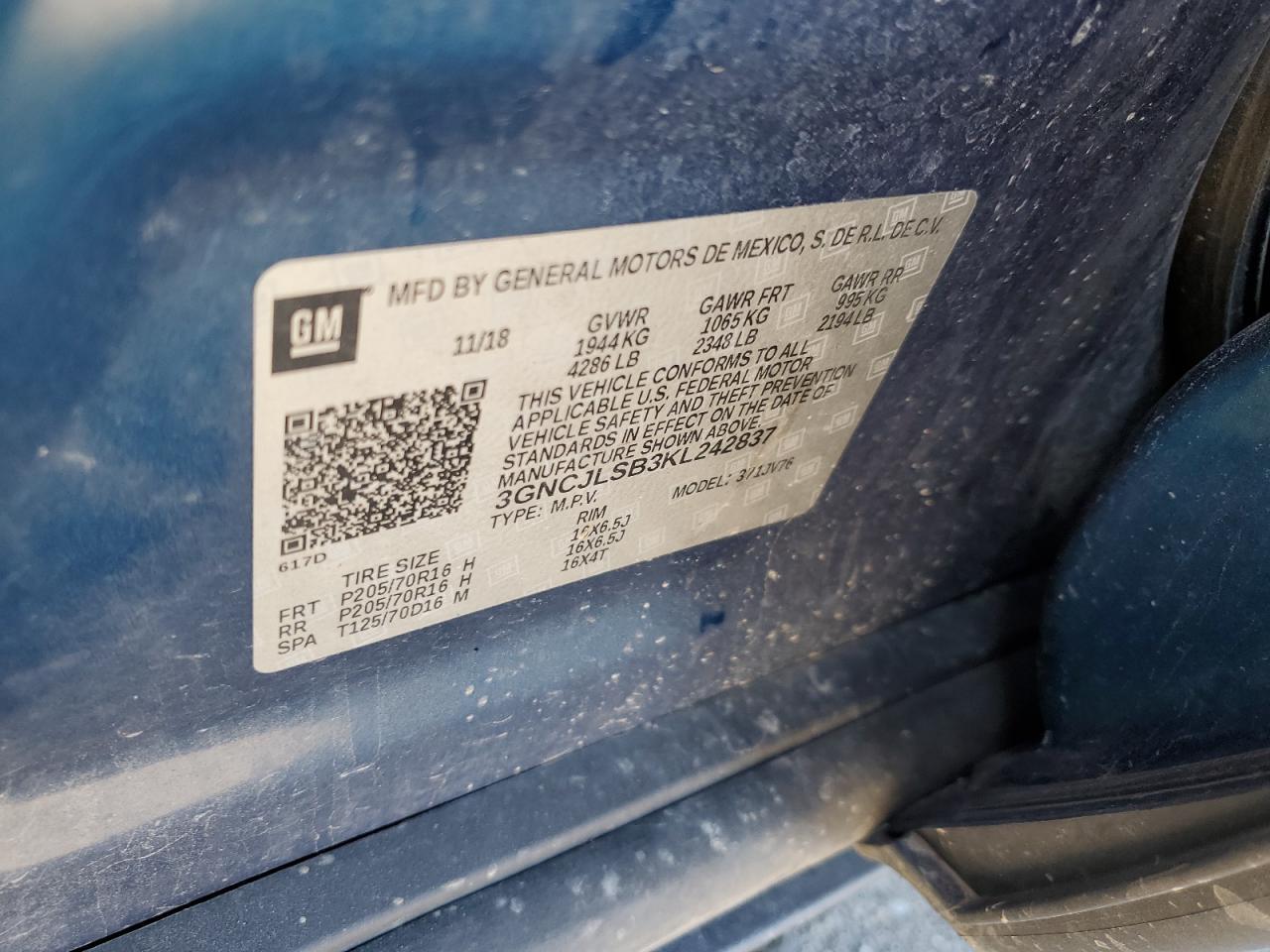 2019 CHEVROLET TRAX
