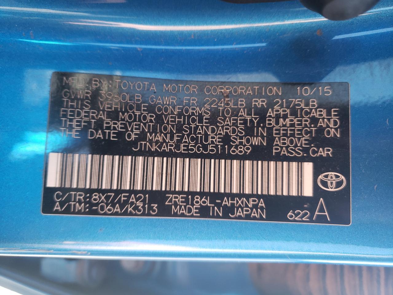 2016 TOYOTA SCION