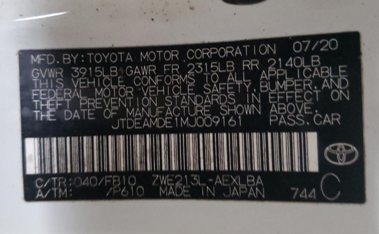 2021 TOYOTA COROLLA