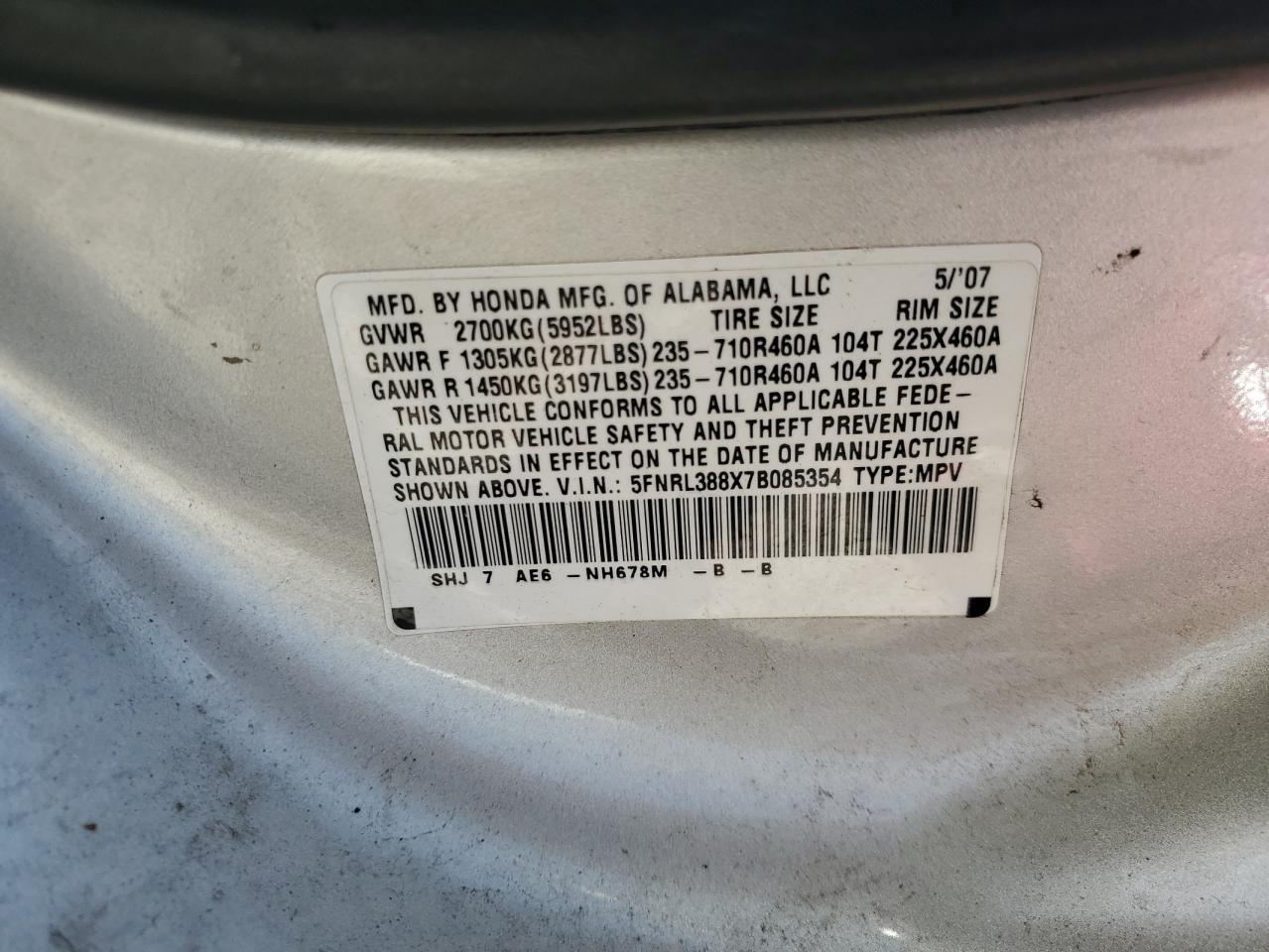 2007 HONDA ODYSSEY