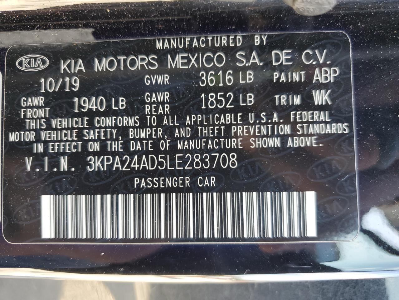 2020 KIA RIO