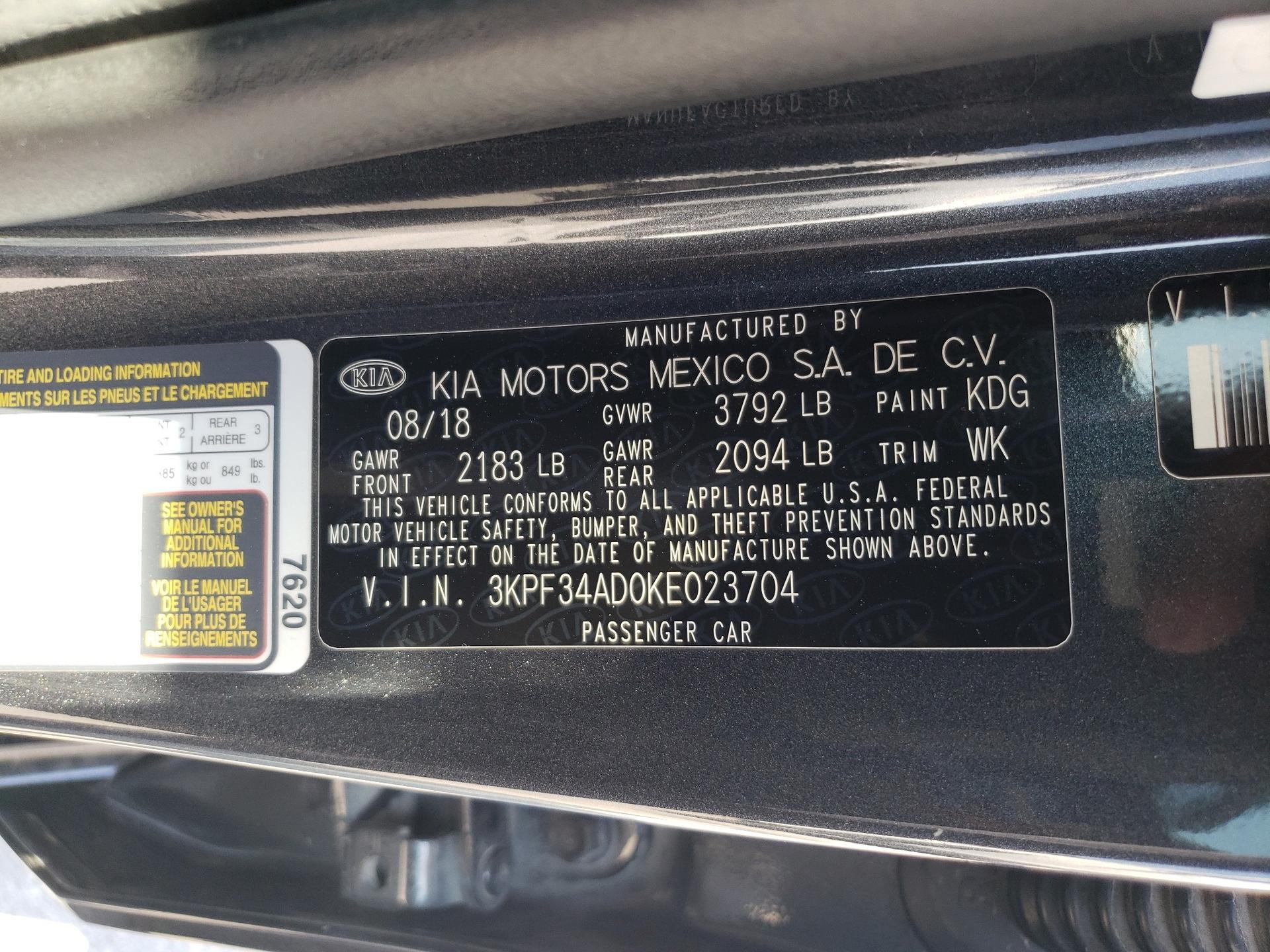 2019 KIA FORTE