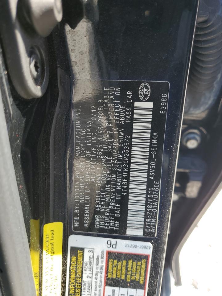2012 TOYOTA CAMRY