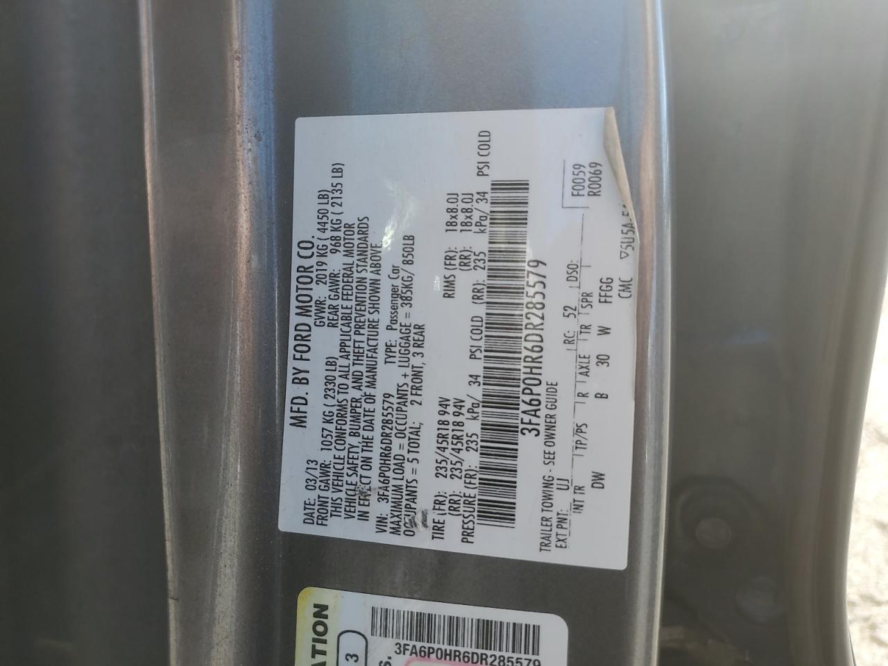 2013 FORD FUSION