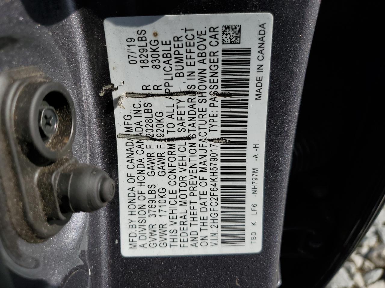 2019 HONDA CIVIC