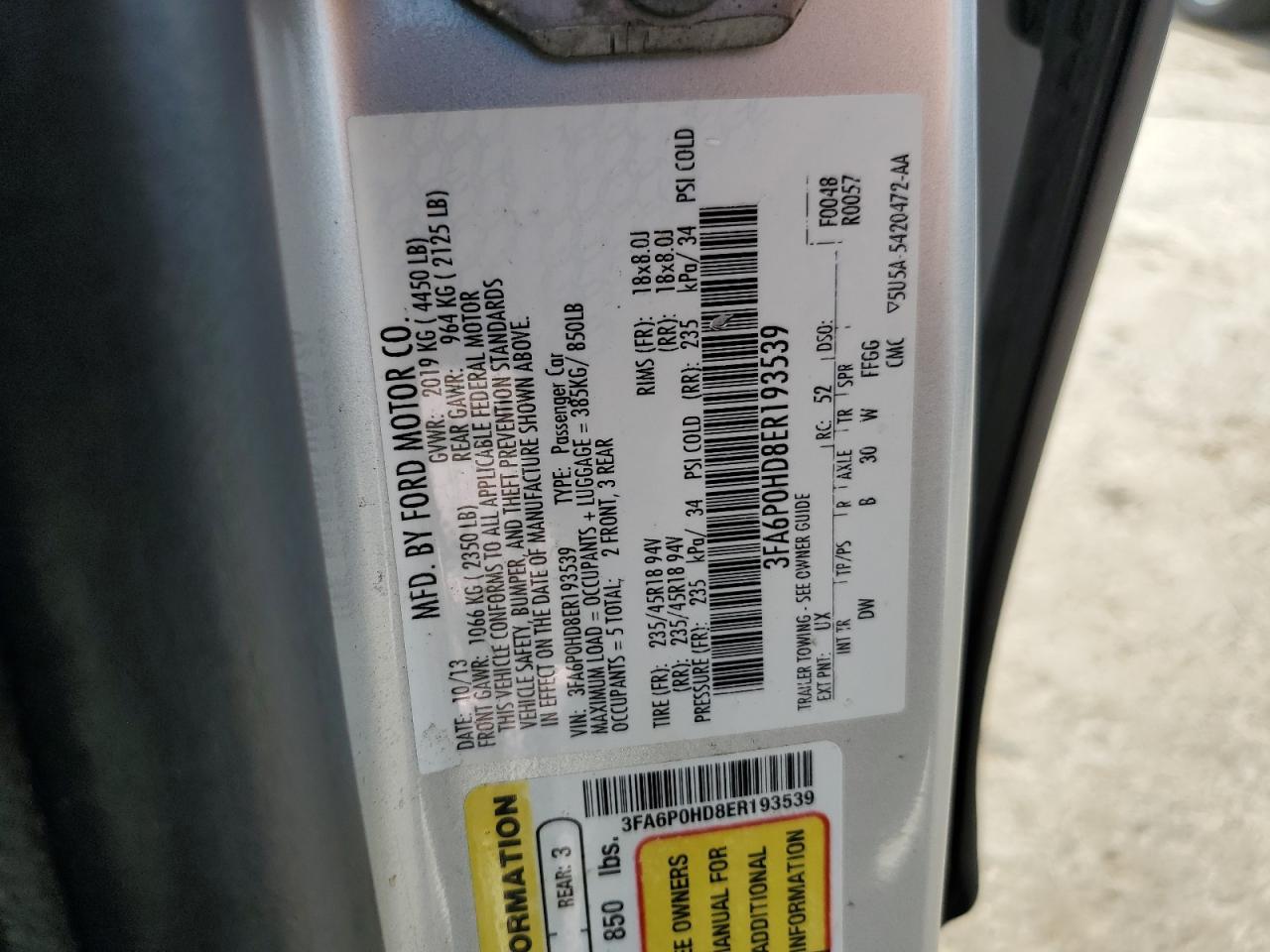 2014 FORD FUSION