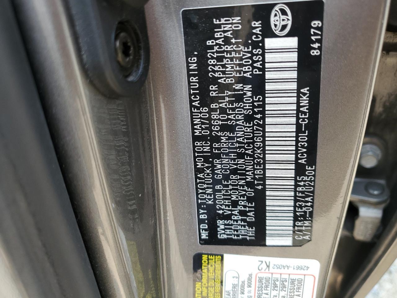 2006 TOYOTA CAMRY