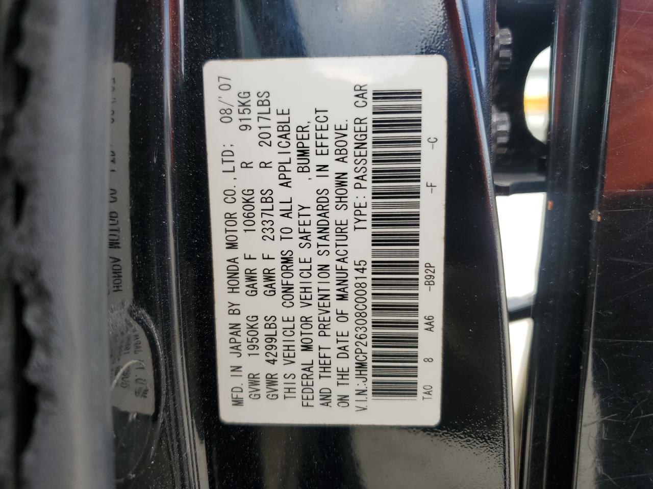 2008 HONDA ACCORD