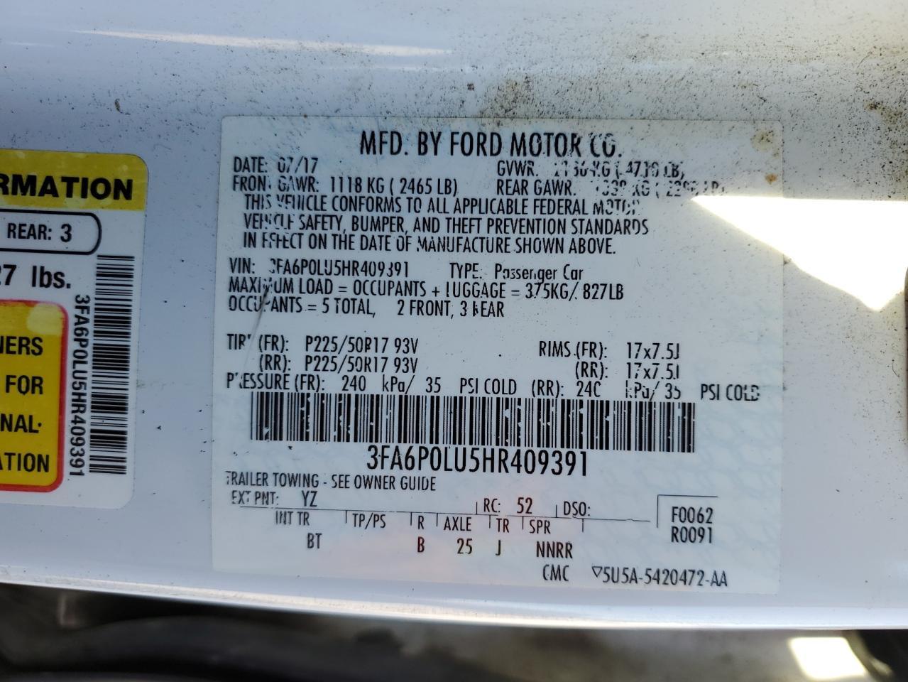 2017 FORD FUSION