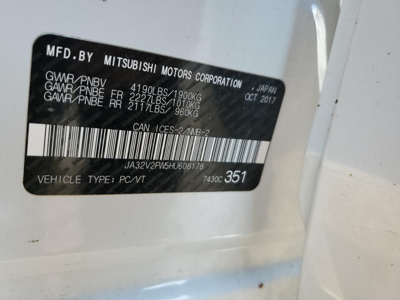 2017 MITSUBISHI LANCER