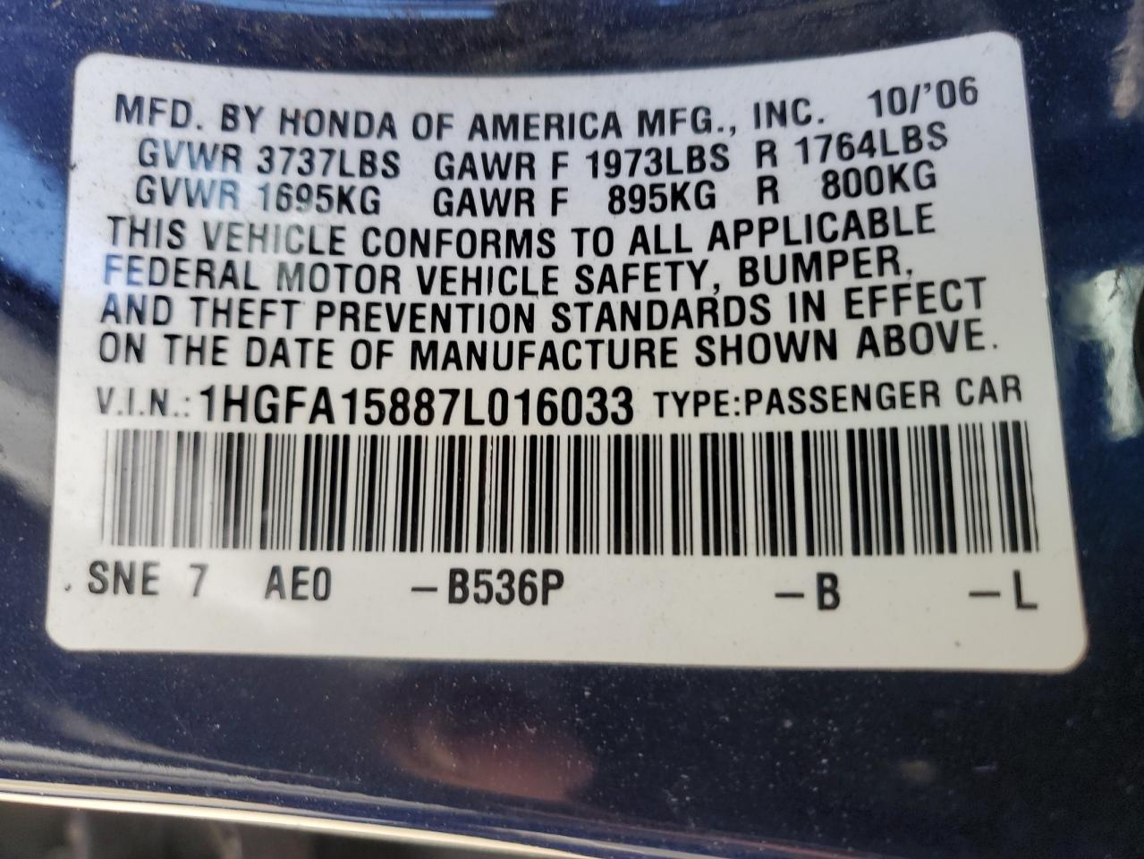 2007 HONDA CIVIC