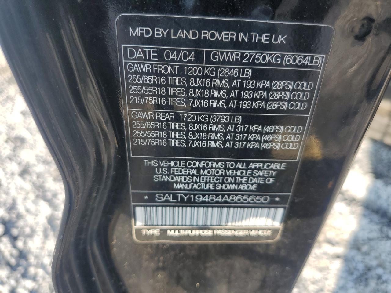 2004 LAND ROVER Discovery