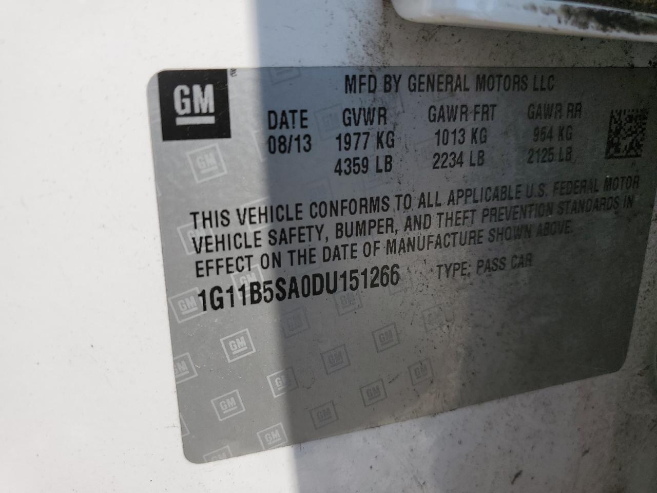 2013 CHEVROLET MALIBU