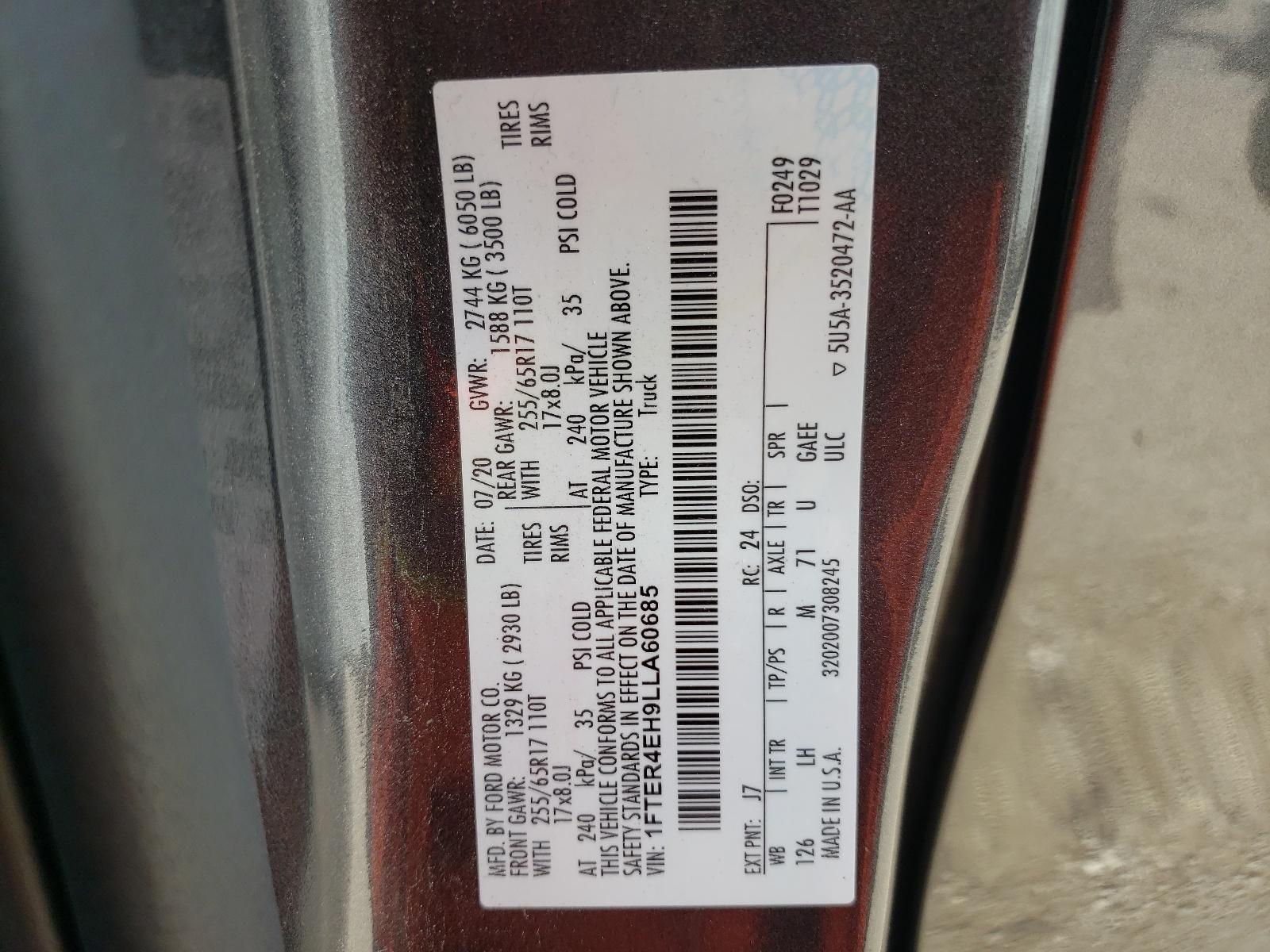 2020 FORD RANGER