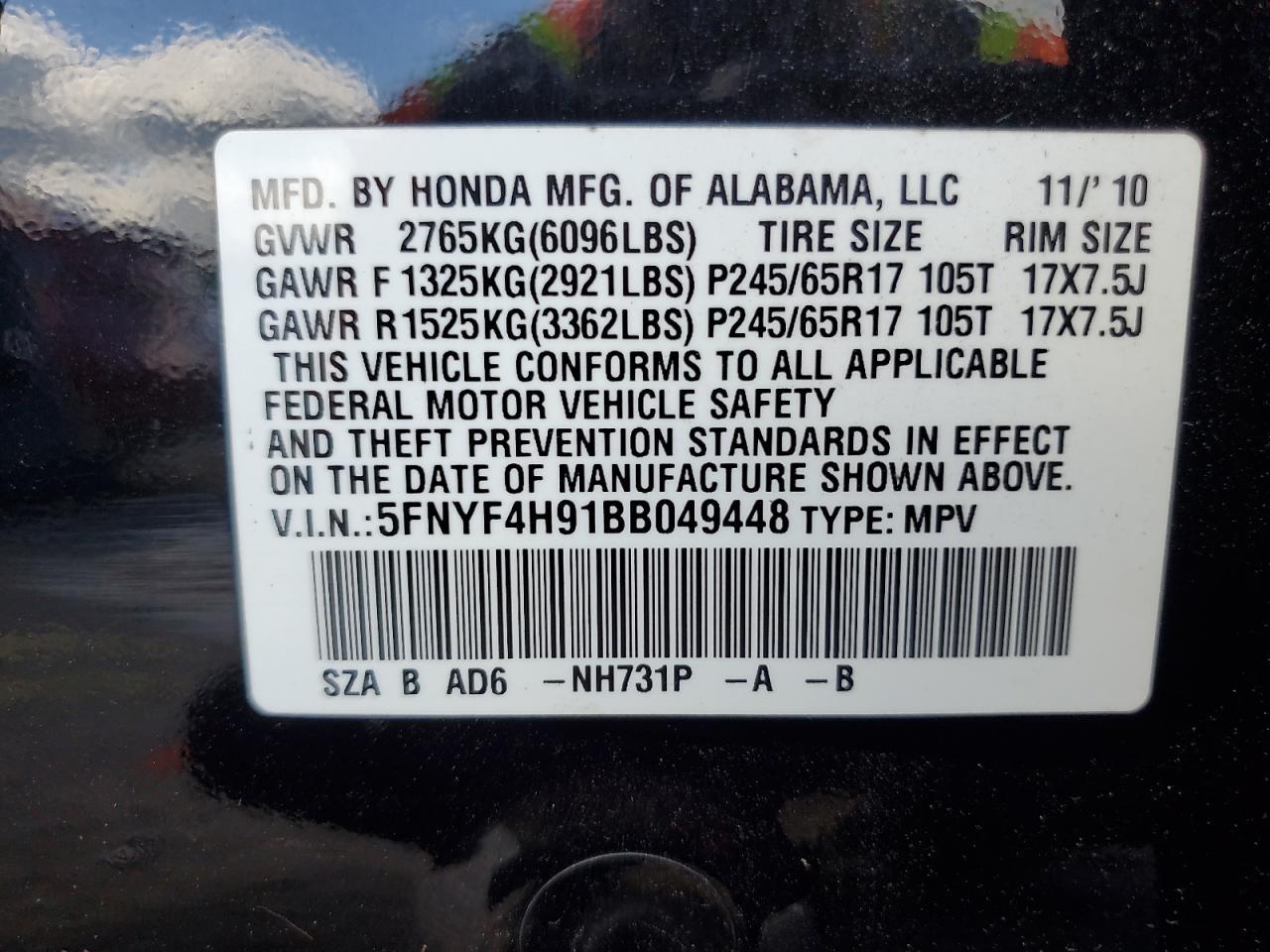 2011 HONDA PILOT